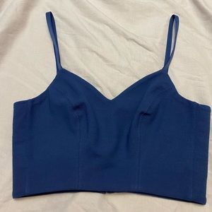 Aritzia Babaton Blue Cropped Bustier Tank